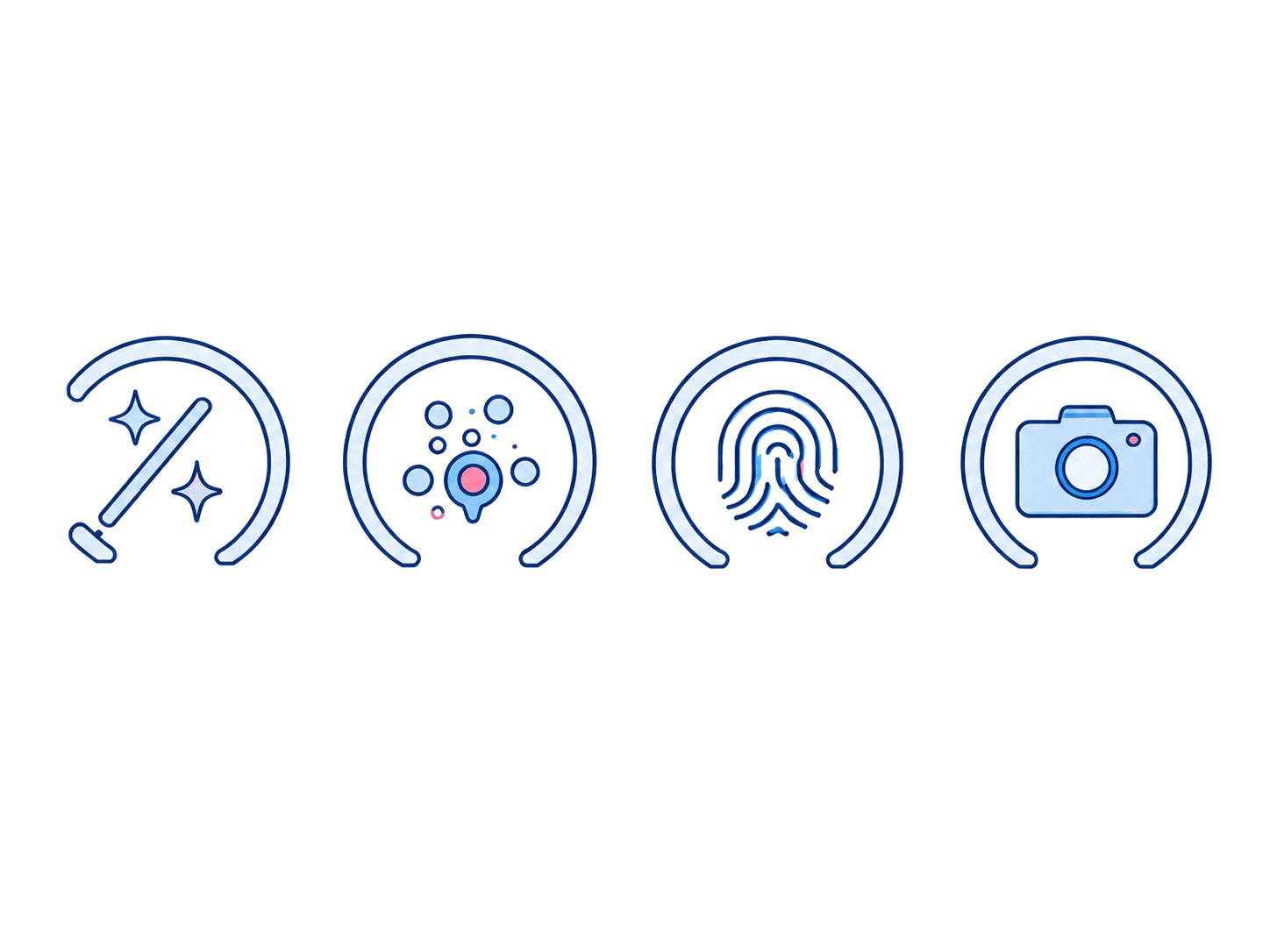 Normal-use care icons illustration